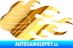 Samolepka Curling 005 levá kámen chrom fólie zlatá zrcadlová