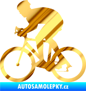 Samolepka Cyklista 008 levá chrom fólie zlatá zrcadlová