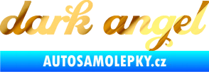 Samolepka Dark angel nápis chrom fólie zlatá zrcadlová