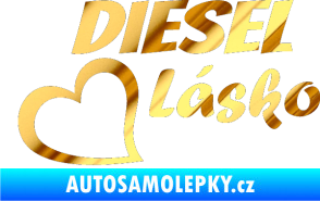 Samolepka Diesel Lásko chrom fólie zlatá zrcadlová