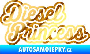 Samolepka Diesel princess nápis chrom fólie zlatá zrcadlová