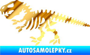 Samolepka Dinosaurus kostra 001 levá chrom fólie zlatá zrcadlová