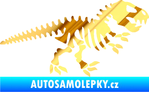 Samolepka Dinosaurus kostra 001 pravá chrom fólie zlatá zrcadlová