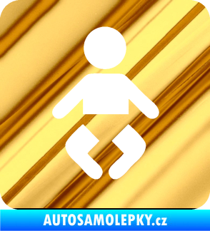 Samolepka Dítě v autě 093 symbol miminka chrom fólie zlatá zrcadlová