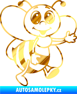 Samolepka Dítě v autě 106 pravá včelička chrom fólie zlatá zrcadlová