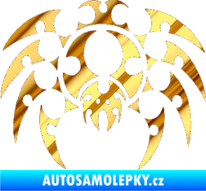 Samolepka Pavouk 012 chrom fólie zlatá zrcadlová