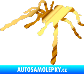 Samolepka Pavouk 013 - levá chrom fólie zlatá zrcadlová