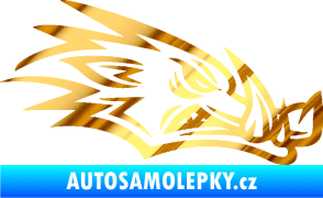 Samolepka Divoké prase 002 pravá kanec hlava chrom fólie zlatá zrcadlová
