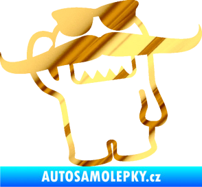 Samolepka Domo 016 levá s knírem chrom fólie zlatá zrcadlová