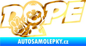 Samolepka Dope nápis s klaunem chrom fólie zlatá zrcadlová