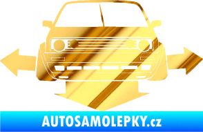 Samolepka Down and out car 002 chrom fólie zlatá zrcadlová