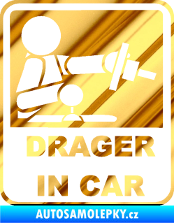Samolepka Drager in car 001 chrom fólie zlatá zrcadlová