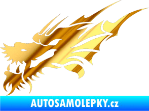 Samolepka Dragon 001 levá chrom fólie zlatá zrcadlová