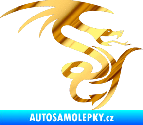 Samolepka Dragon 006 pravá chrom fólie zlatá zrcadlová