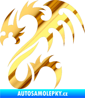 Samolepka Dragon 012 levá chrom fólie zlatá zrcadlová