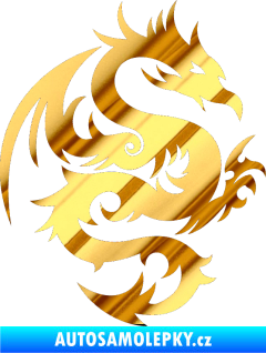 Samolepka Dragon 015 pravá chrom fólie zlatá zrcadlová