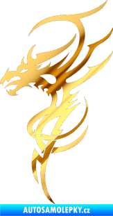 Samolepka Dragon 017 levá chrom fólie zlatá zrcadlová