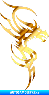 Samolepka Dragon 017 pravá chrom fólie zlatá zrcadlová