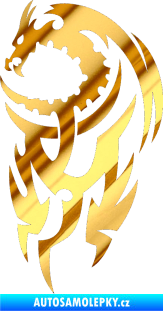 Samolepka Dragon 021 levá chrom fólie zlatá zrcadlová