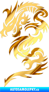 Samolepka Dragon 022 levá chrom fólie zlatá zrcadlová