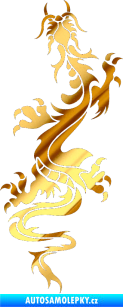 Samolepka Dragon 028 levá chrom fólie zlatá zrcadlová