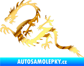 Samolepka Dragon 037 levá chrom fólie zlatá zrcadlová
