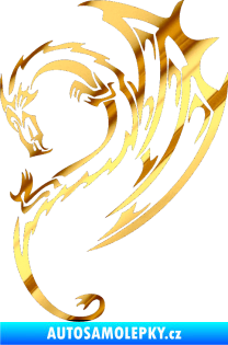 Samolepka Dragon 043 levá chrom fólie zlatá zrcadlová