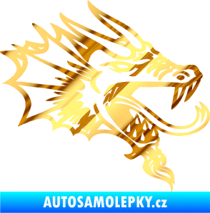 Samolepka Dragon 046 pravá chrom fólie zlatá zrcadlová