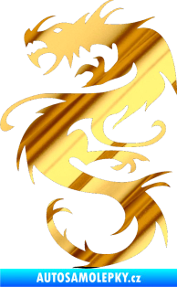 Samolepka Dragon 047 levá chrom fólie zlatá zrcadlová