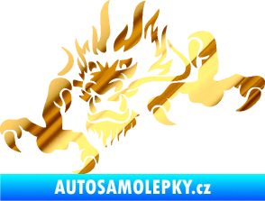 Samolepka Dragon 049 levá chrom fólie zlatá zrcadlová
