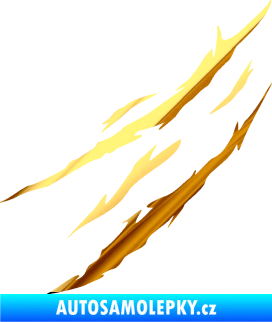 Samolepka Drápanec 002 levá chrom fólie zlatá zrcadlová