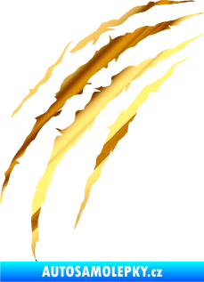 Samolepka Drápanec 003 levá chrom fólie zlatá zrcadlová