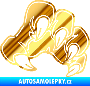 Samolepka Drápy 001 pravá chrom fólie zlatá zrcadlová