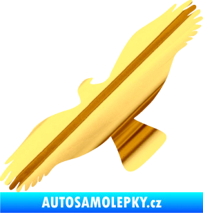 Samolepka Dravec na sklo 001 levá chrom fólie zlatá zrcadlová