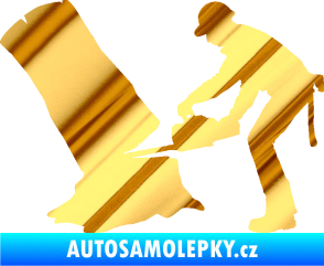Samolepka Dřevorubec 003 levá chrom fólie zlatá zrcadlová