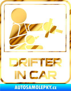 Samolepka Drifter in car 002 chrom fólie zlatá zrcadlová