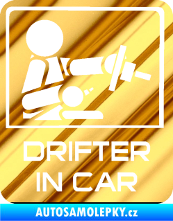 Samolepka Drifter in car 004 chrom fólie zlatá zrcadlová