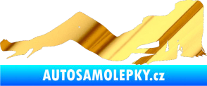Samolepka Erotická žena 046 levá chrom fólie zlatá zrcadlová