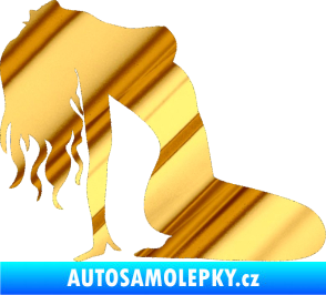 Samolepka Erotická žena 052 pravá chrom fólie zlatá zrcadlová