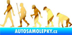 Samolepka Evoluce 001 levá chrom fólie zlatá zrcadlová