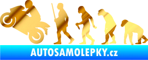 Samolepka Evoluce 004 levá motorkář chrom fólie zlatá zrcadlová