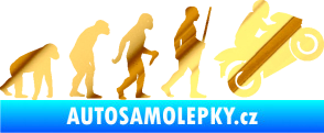 Samolepka Evoluce 004 pravá motorkář chrom fólie zlatá zrcadlová
