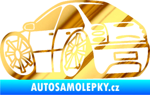 Samolepka Fiat Bravo karikatura levá chrom fólie zlatá zrcadlová