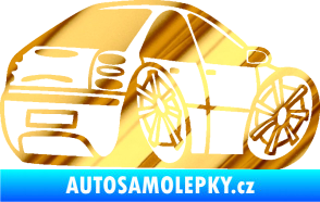 Samolepka Fiat Bravo karikatura pravá chrom fólie zlatá zrcadlová