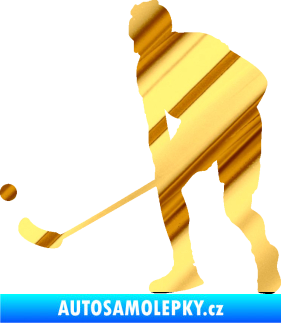 Samolepka Florbal 002 levá chrom fólie zlatá zrcadlová