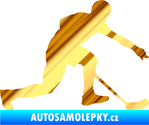 Samolepka Florbal 005 pravá chrom fólie zlatá zrcadlová