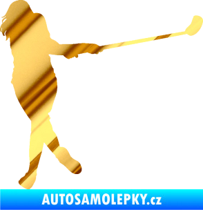 Samolepka Florbal 006 pravá  chrom fólie zlatá zrcadlová