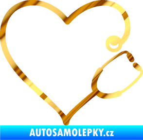 Samolepka Fonendoskop 002 pravá  zdravotní sestřička chrom fólie zlatá zrcadlová