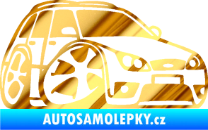 Samolepka Ford Mondeo combi karikatura pravá chrom fólie zlatá zrcadlová