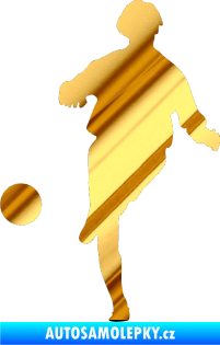 Samolepka Fotbalista 002 levá chrom fólie zlatá zrcadlová